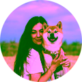 Customer with her dog
